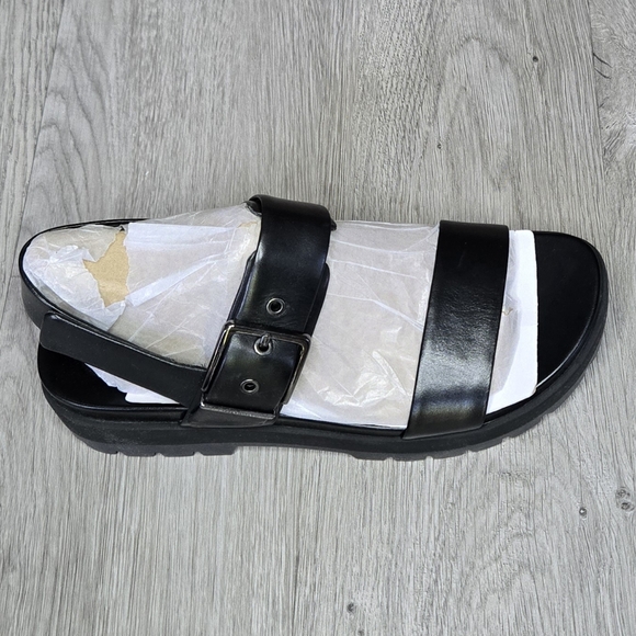 Vionic Torrance Platform Lug Sandal Women's 7.5 Black Leather Comfort New NIB - Picture 11 of 15